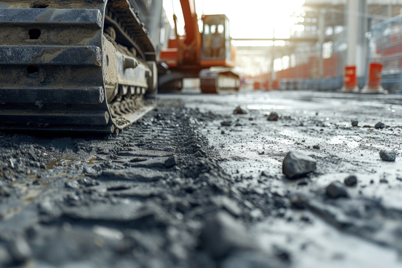 Scene of construction site with equipment<br />
